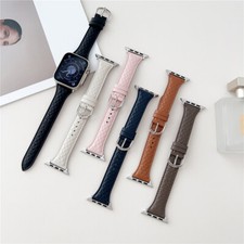 Slender Leather Band Strap for Apple Watch 11 10 9 8 7 6 SE 44/41/45/42/46/49mm