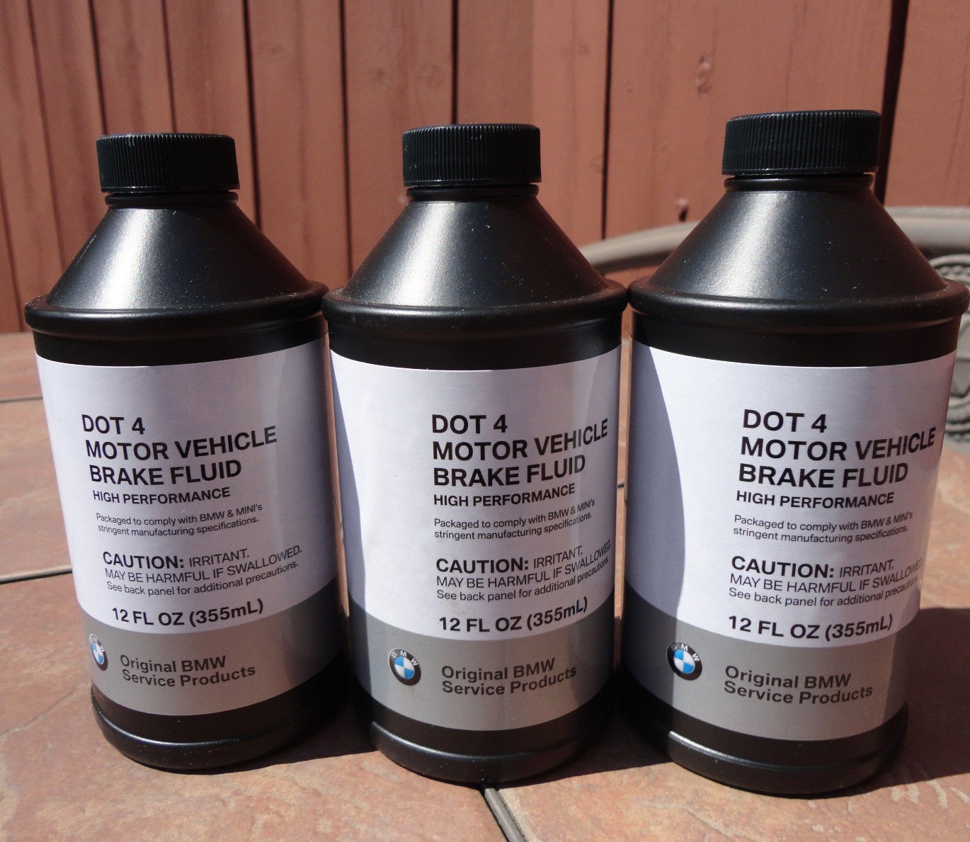 3X NEW BMW DOT4 Brake Fluid - 355mL 12FL OZ 81220142156 lot of 3 bottles