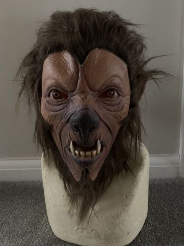 Horror Halloween Wolfman Latex Mask With Real Looking Eyes - Picture 1 of 6