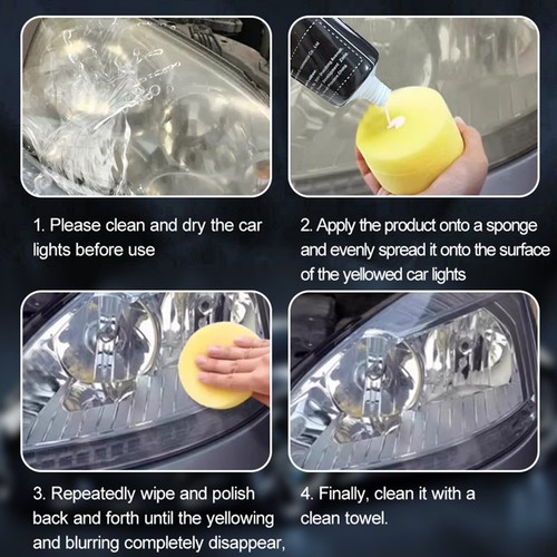 Car Headlight Restoration Polish Light Repair Cleaner Cream Repair Maintenance - Picture 8 of 11