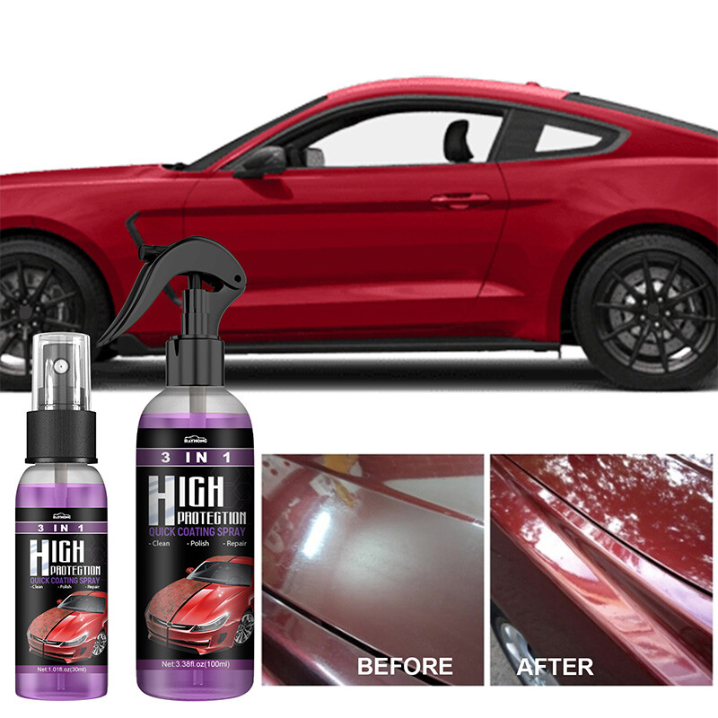 100ML 3 in 1 High Protection Quick Car Coating Spray, Plastic Parts  Refurbish Agent, Quick Coat Car Wax Polish Spray - Cdiscount Auto