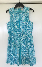 Michael Kors Dress Sleeveless Pleated Front Lined Turquoise Blue Size 8 P EUC