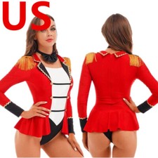 Women Costume Circus Ringmaster Halloween Outfits Showman Cosplay Fancy Dress