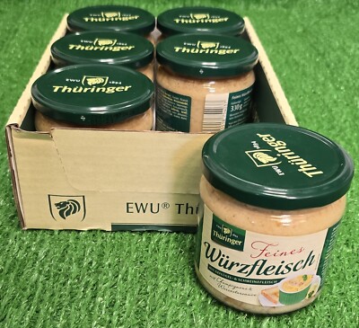 19,09 /kg) 6x EWU Thüringer WÜRZFLEISCH mit Champignons Worcestersauce Versand0 