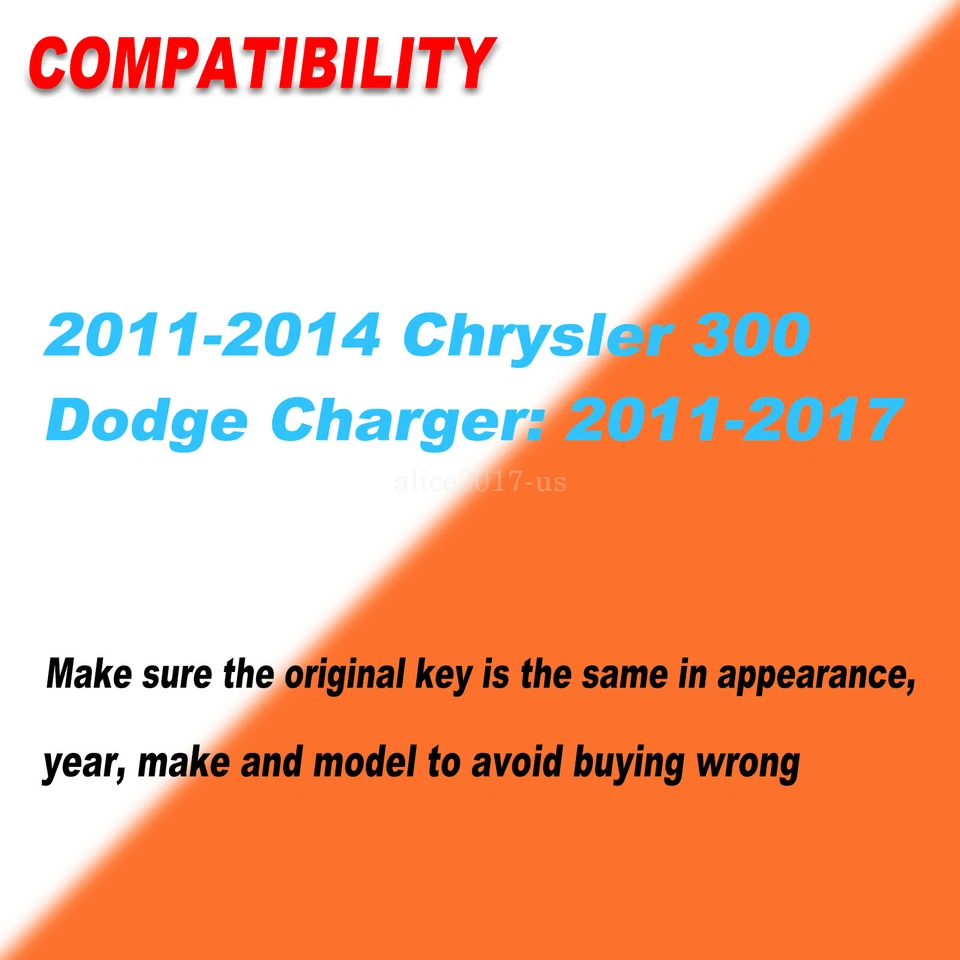 2 llaveros inteligentes para Dodge Charger 2011 2012 2013 2014 2015 2016 2017 + programador Foto 2 de 4