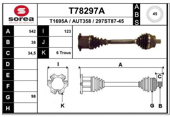 Cardan Audi A6 C5 RS6 Quattro remplacement arbre transmission usé