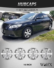16" Set of 4 Snap On Hub Caps Chrome Wheel Covers R16 For 2007-2011 TOYOTA CAMRY
