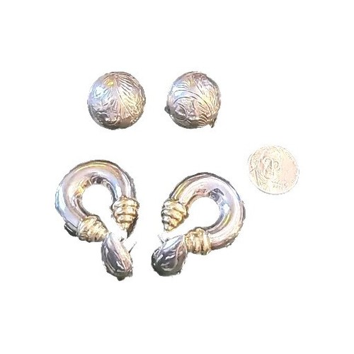 Sterling Silver Earrings 2 Sets For 1 Price 925 Thailand Vintage 