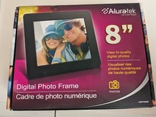 Aluratek ADPF08SF 8 inch LCD Digital Photo Frame - Black (NEW)
