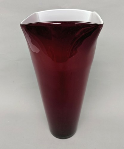 Vase Glass Red Square Top, Center Piece for Wedding or Party 6"Sq x 15"Tall - 第 2/3 張圖片
