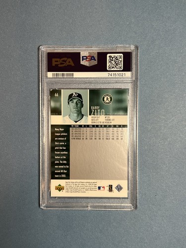 2004 Upper Deck - #44 Barry Zito; PSA 7 Auto 9 - Picture 3 of 3