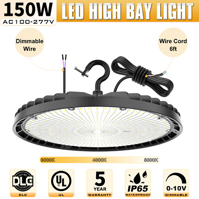 150 Watt Adjustable 3000K 4000K 5000K LED High Bay Shop Light Warehouse Lighting