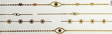 Disposable Temporary Flash Adhesive Tattoo Gold Black 6teile Band Neck Chain Fu 