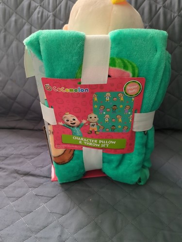 New Cocomelon Character Pillow & Throw Set 40in x 50in JJ - Picture 3 of 5