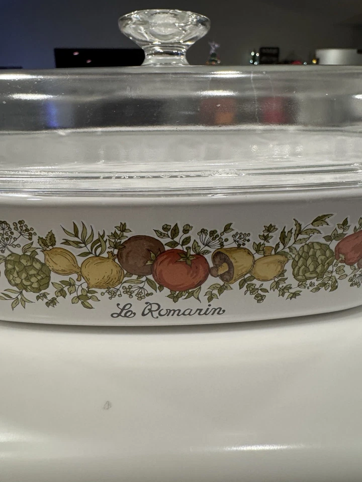 Corning Ware Spice Of Life 10x10x2 in Le Romarin Dish A-10-B & Pyrex Lid A12C - Image 2 of 4