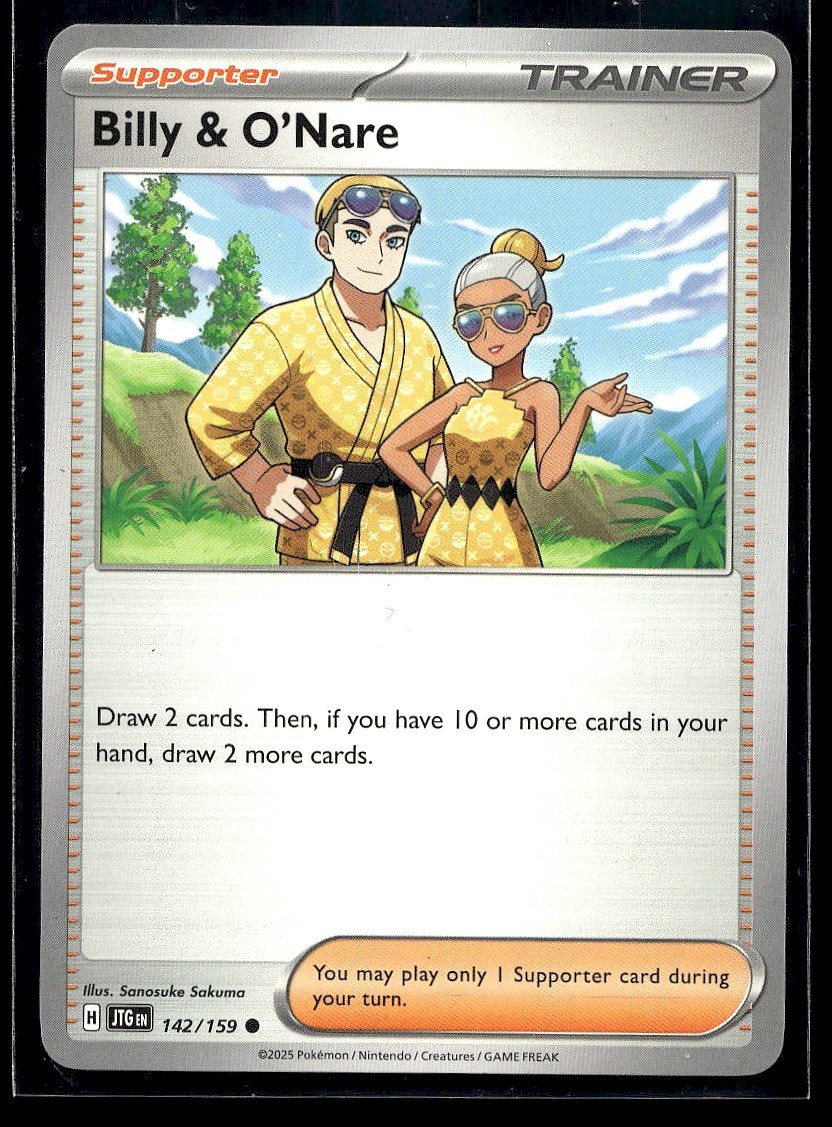 Billy & O'Nare 142/159 Common Journey Together Pokemon Lightly Played