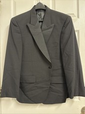 NWT Men's 1 Button Notch Collar Black Tuxedo Jacket by Broadway Tuxmakers Sz 44