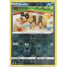 111/195 Sandile : Reverse Holo : SWSH-12 Silver Tempest : Pokemon TCG