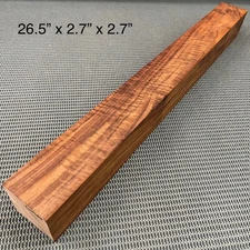 CW453 Curly Claro Walnut Billet Block Carving Craft Knife Handle Game Call