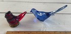 TWO (2) GLASS BIRDS - FENTON BLUE BIRD AND RED "CARDINAL OF LOVE" — photo 1