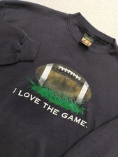 Vintage TSI Football Crewneck Sweatshirt XL Black 90s Made in USA Love The Game