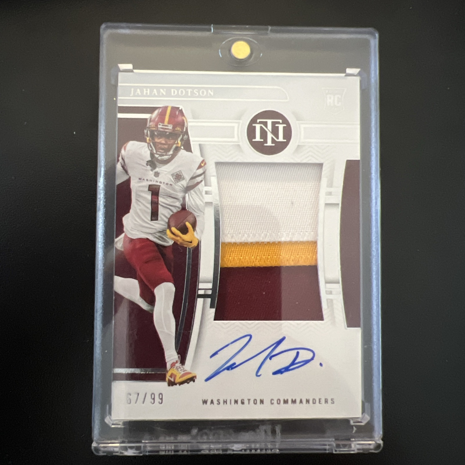 Jahan Dotson 2022 National Treasures True RPA /99 Rookie Patch Auto #168 Eagles