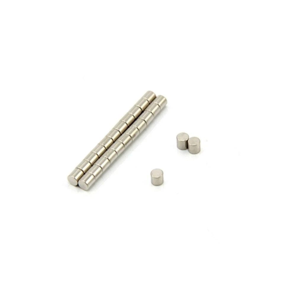 N42 Neodymium Cylindrical Rod Magnets 3mm dia x 3mm thick 0.29kg Pull Pack of 20