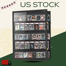 Baseball & Sports Card Display Case – 40 Card Wooden Wall Cabinet for Collectibl