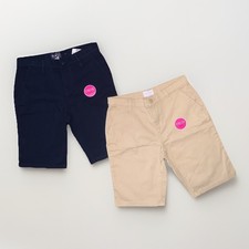 Lot Of 2 THE CHILDREN'S PLACE Girls Uniform Shorts Stretch Khaki  Navy Size 12