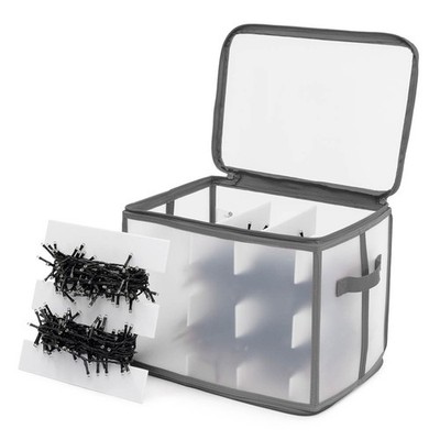 Weihnachtsdorf grau rot frost transparent 4-lagig Weihnachtsdeko Aufbewahrungsbox
