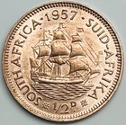 1957 South Africa 1/2 Penny — photo from another recent sale