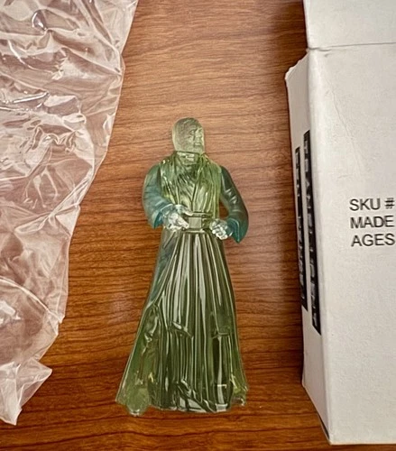 OBI WAN KENOBI Clear Green Translucent Mail Away Figure 1997 Star Wars