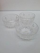 3 Waterford Crystal Lismore Bowls  Diameter 10.5 cm Height 5.5 cm