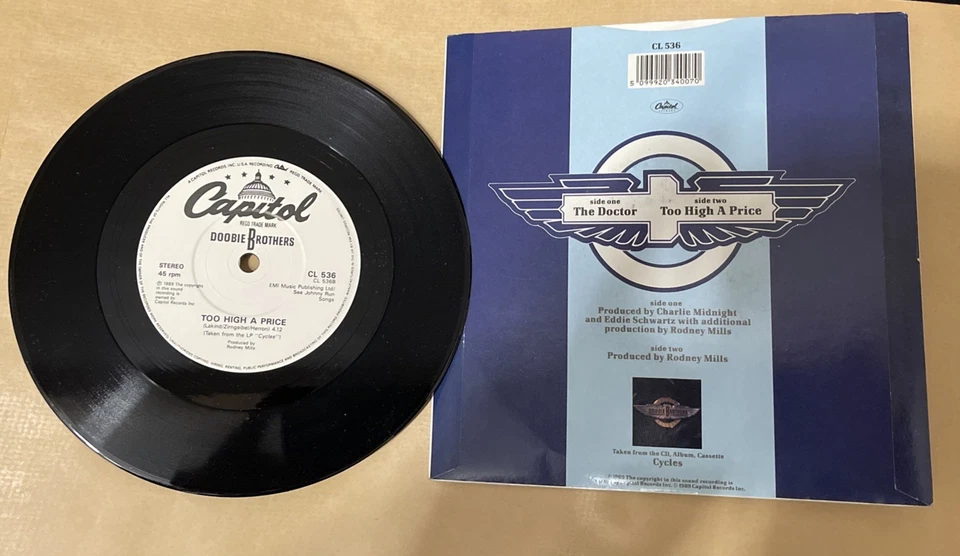 Doobie Brothers The Doctor 1989  Vinyl 7" Single 1989 - Image 2 of 2