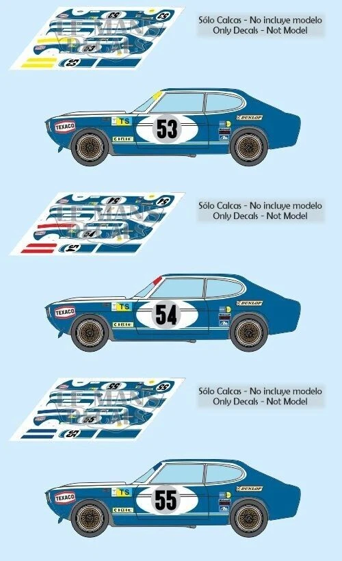 DÉCALCOMANIES LE MANS Décal Ford Capri RS2600 Le Mans 1973 1:32 1:24 1:43 1:18 64 87 décalcomanies