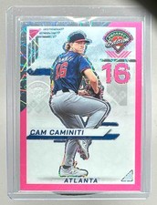 Cam Caminiti 2025 Panini Prospect Edition #80 Pink Velocity Holo Ticket /79