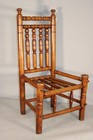 MUSEUM QUALITY 17TH C TURNED CARVER STYLE HEARTH CHAIR ORIGINAL TURNED SEAT RAIL — photo 3