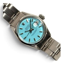 Rolex Lady Datejust 26 mm Steel Blue Turquoise Dial Automatic Watch 6516 1962