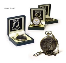 Vietnam War POW MIA Pocket Watch  Veteran Tribute 1959-1975 Bronze Tone Gift