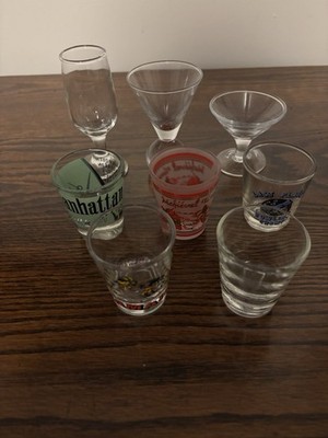SALE!  Set of 8 Unique Shot Glasses No Chips Or Cracks All Excellent Condition