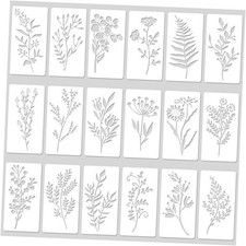 18 Sheet Flower Stencils for Painting, 5.9x2.95in Floral Stencils Reusable