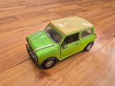 15CM CLASSIC LIME GREEN + WHITE ROOF MINI COOPER DIECAST TOY MODEL CAR RARE