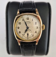 Rotary 1946 9k Solid Gold 30mm Vintage Watch Swiss Made Manual Wind Working