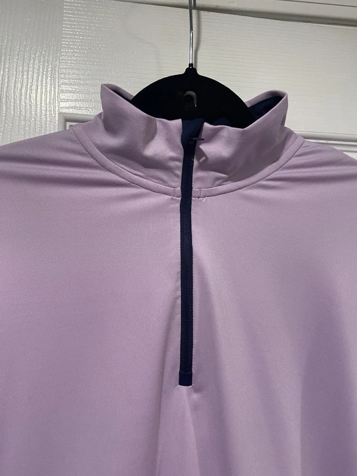 Polo Ralph Lauren Lavanda Púrpura Cuarto Cremallera Pullover Simulado Manga Larga Golf Top Foto 2 de 4