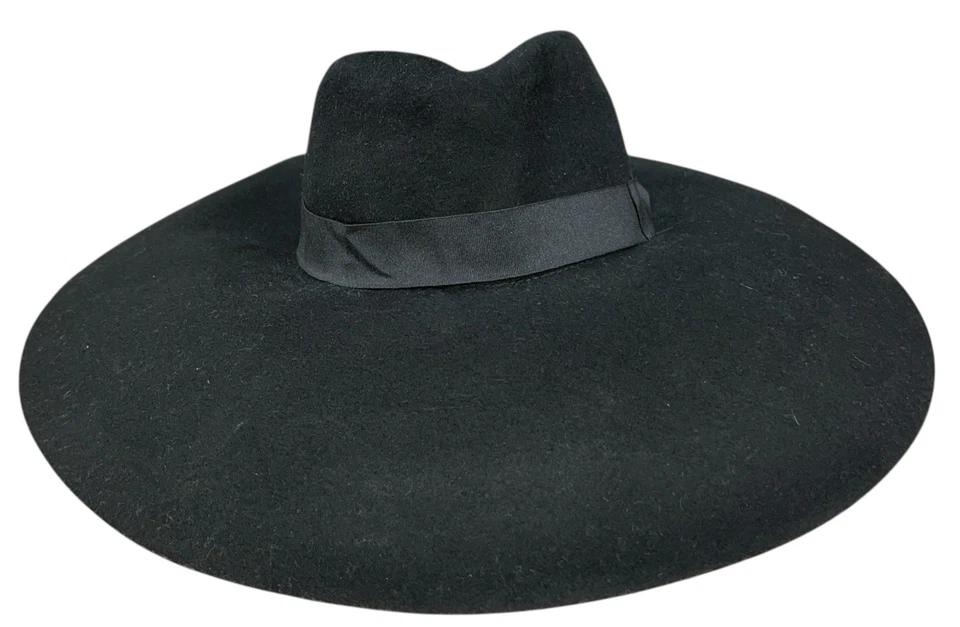 Sombrero Eric Javits 100 % lana repelente al agua embalaje ala ancha negra Foto 2 de 4