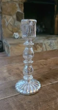David Tutera Silver Mercury Glass Candlestick 9 In Victorian Look Darice 