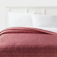 Twin/Twin Extra Long Satin Quilt Rose Pink - Room Essentials: Midweight Sateen