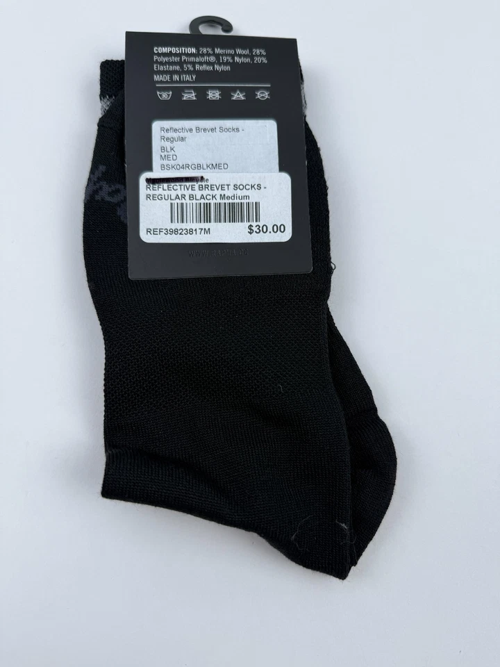 Calcetines Rapha Reflectantes Brevet TALLA Medianos Negros Foto 2 de 2