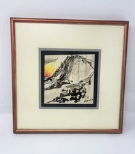 Original Abstract Modern Minimal Landscape Artist singed professionallly Framed 