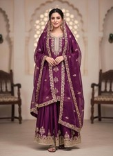 Premium Designer Silk Kurta Palazzo With Dupatta For Women And Girls